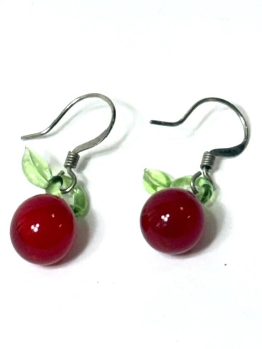 Venetian glass apple earrings.